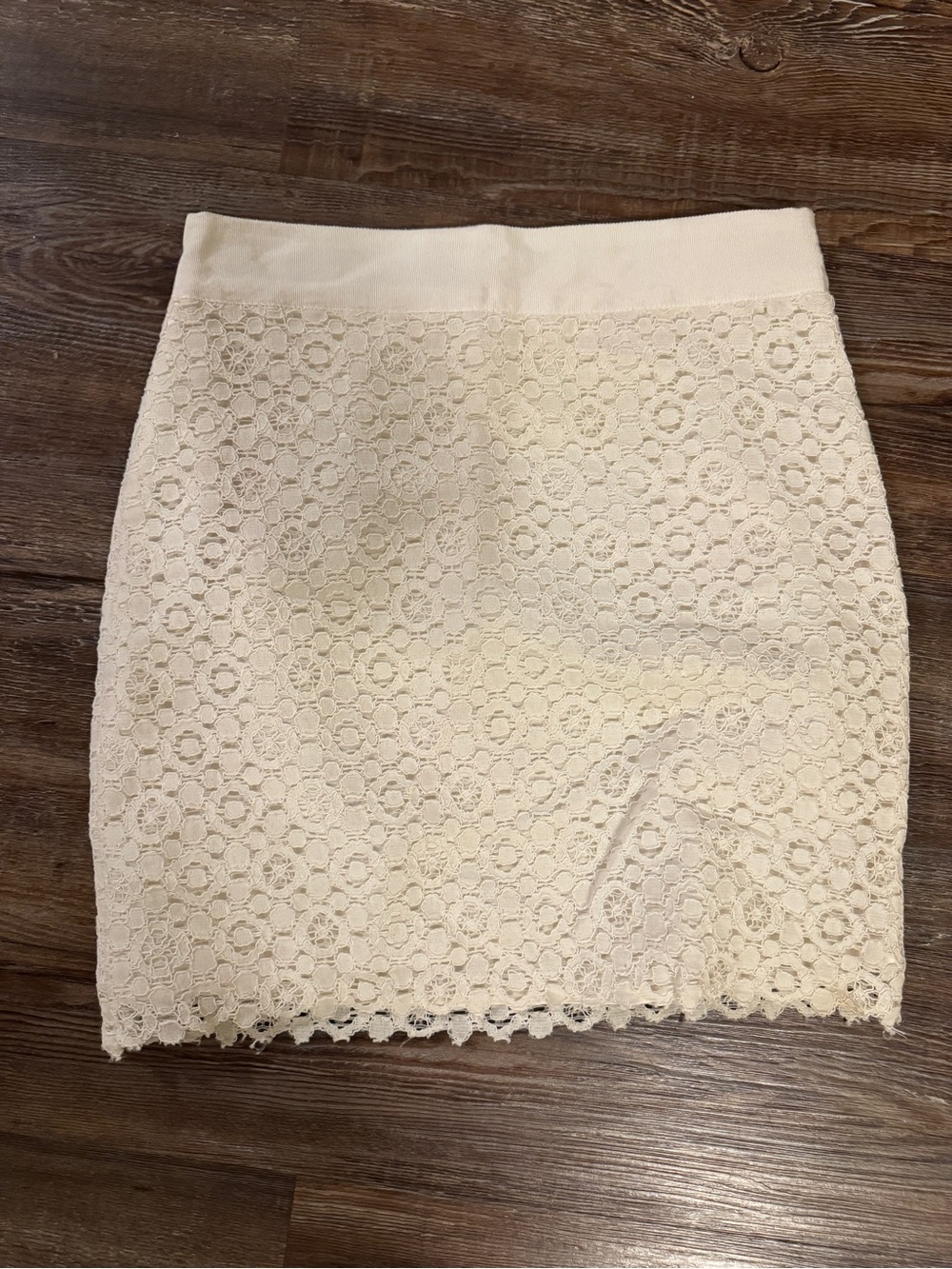 The Limited Ivory Lace Pencil Skirt
